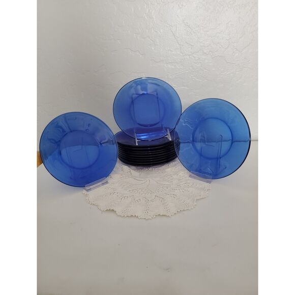 Cobalt Blue Lunch or salad or dessert Plates ~Vintage~ - Picture 1 of 4